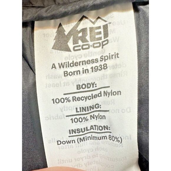 REI Mens  CO-OP Puffer Vest Black Recycle Nylon 80% Down Winter Ski Pockets READ - Picture 6 of 13